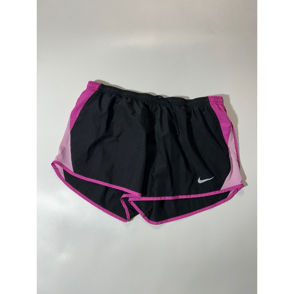 Nike Dri-FIT Running Shorts Womens XL Black Pink Excellent Mesh Trim Activewear